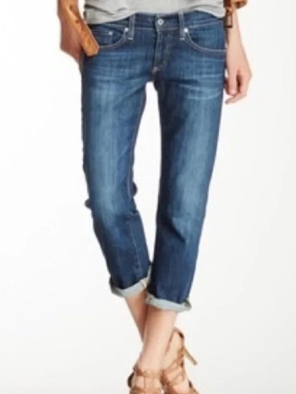 Anthropologie AG Tomboy Crop Relaxed Straight Jeans 29 Orig $188
